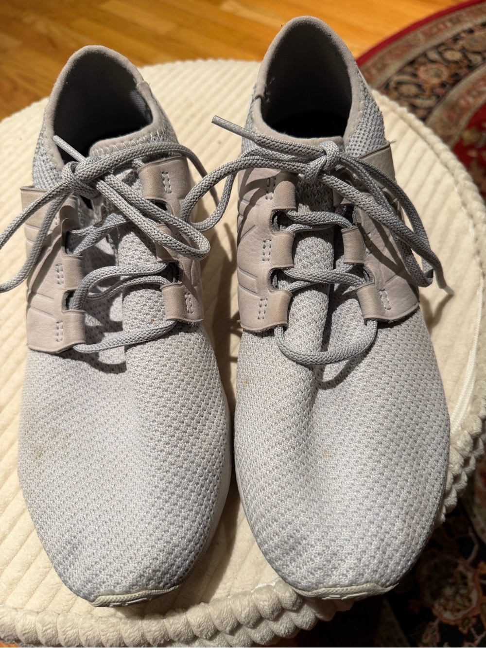New Balance Light Grey Knit Running Sneakers size 11.